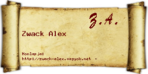 Zwack Alex névjegykártya
