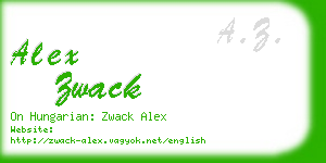 alex zwack business card